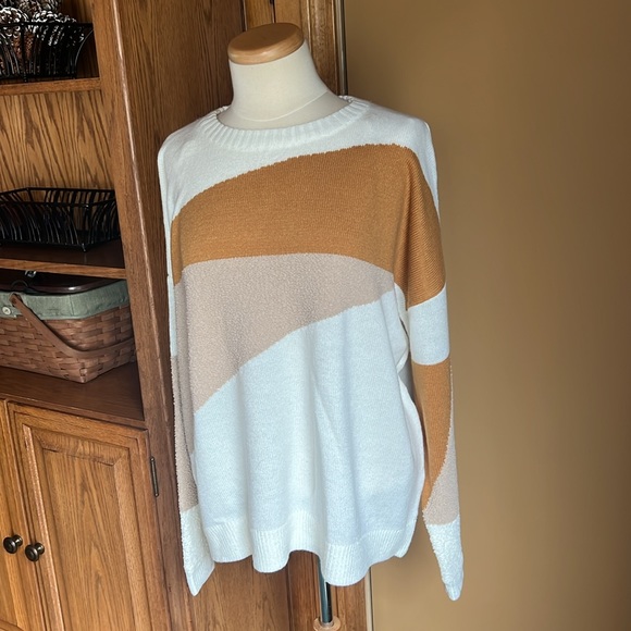 NWT ANDREE BY UNIT / Cream and mustard / 1X - Picture 2 of 7
